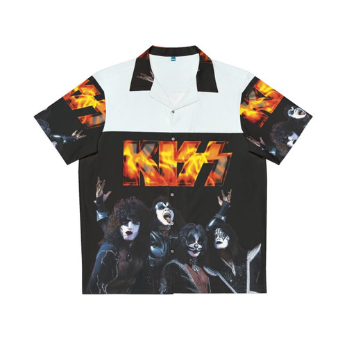 KISS Band Hawaiian Shirt featuring classic rock band logo