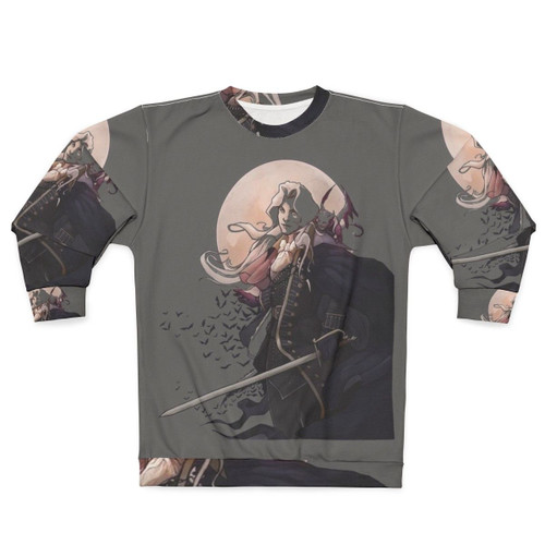 Castlevania inspired graphic sweatshirt with horror and gaming elements