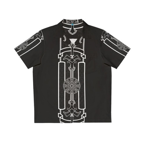 Kingsglaive Hawaiian Shirt with Final Fantasy Logo and Symbols