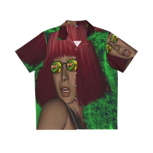Reflection Hawaiian Shirt with Fantasy Abstract Tropical Design
