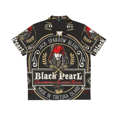 Black Pearl Rum Hawaiian Shirt featuring Captain Jack Sparrow