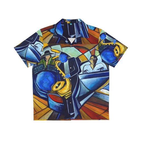 Jam Session Hawaiian Shirt with Jazz and Blues Motifs