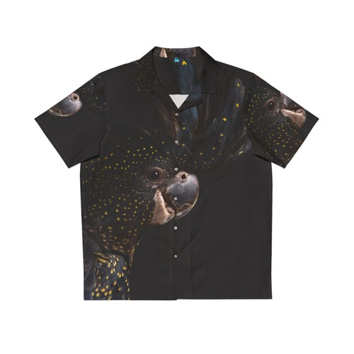 Vibrant red tailed black cockatoo Hawaiian shirt