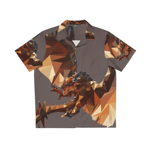 King of the Skies Hawaiian Shirt featuring a fire-breathing aerial wyvern