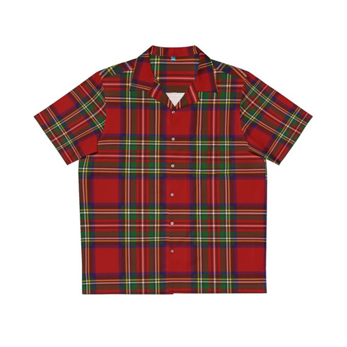 Red Stewart Clan Tartan Hawaiian Shirt