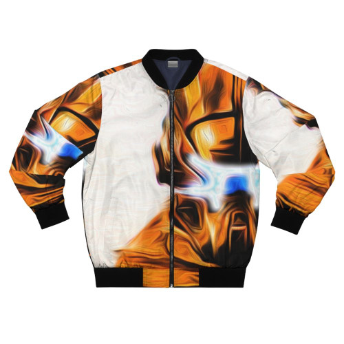 A bomber jacket with a futuristic, sci-fi design inspired by the Titanfall video game series.
