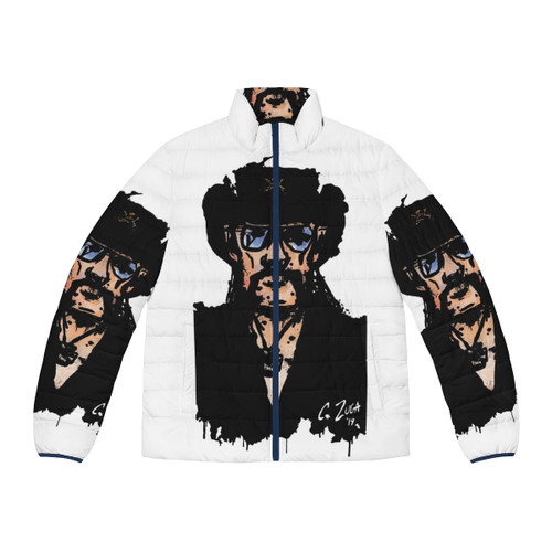 Lemmy Kilminster Motörhead Puffer Jacket with iconic portrait of the legendary musician