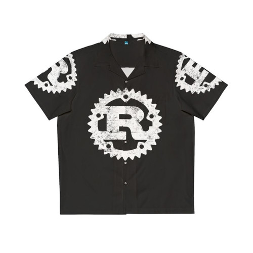 Rust Programming Language Logo on Distressed Hawaiian Shirt