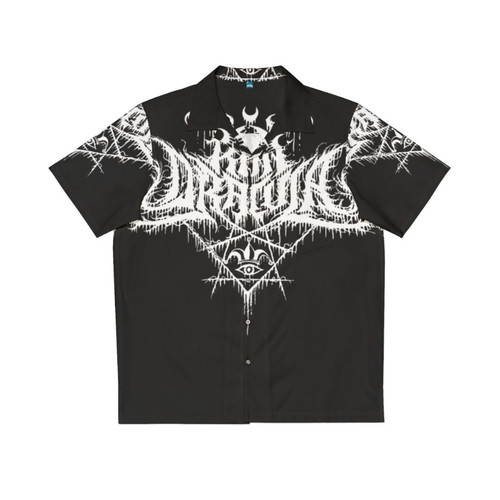 Kim Dracula graphic Hawaiian shirt with logo