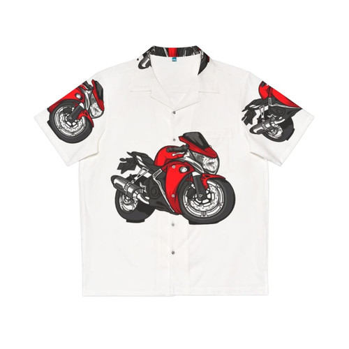 Red Cool Motorcycle Hawaiian Shirt