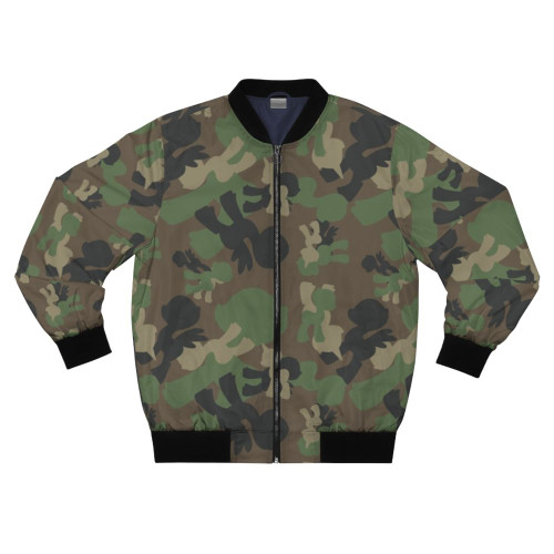 Military-style camouflage bomber jacket with My Little Pony design for bronies