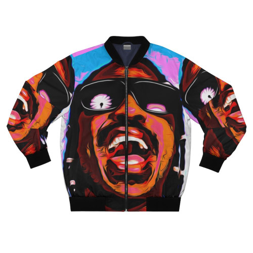 Stevie Wonder 1970s Bomber Jacket with Pop Art Portrait