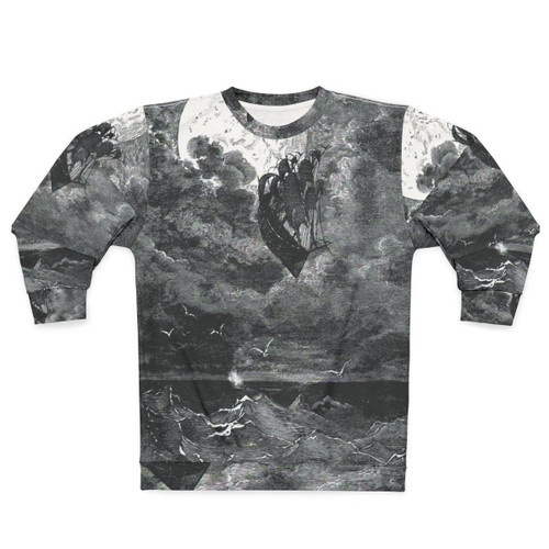 Gustave Dore inspired sweatshirt featuring a voyage to the moon design