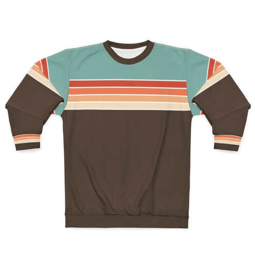 70s vintage retro striped sweatshirt with abstract pattern