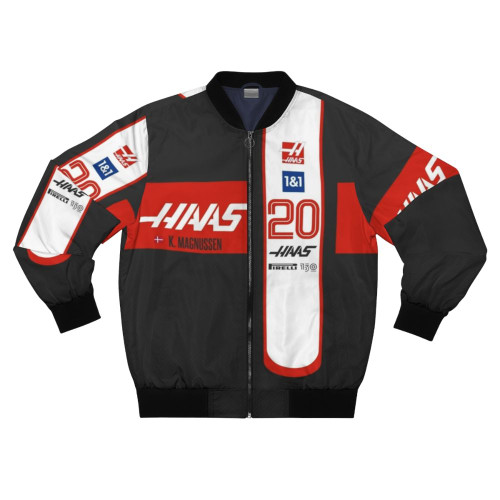 HAAS F1 2022 Magnussen Bomber Jacket with the team's logo and driver's name