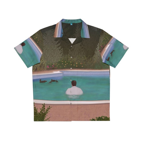 Melancholy Hawaiian shirt with duck print, inspired by iconic TV gangster character