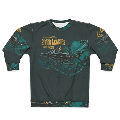 Vintage 20000 Leagues Under the Sea Sweatshirt with Jules Verne, steampunk, and nautical design