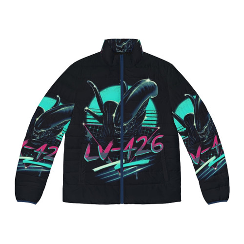 Lv 426 puffer jacket featuring a xenomorph alien monster design