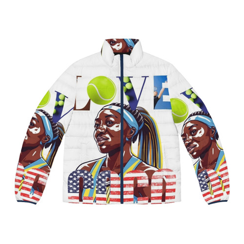 Coco Gauff Puffer Jacket, a stylish and warm winter coat for the fashion-forward tennis enthusiast