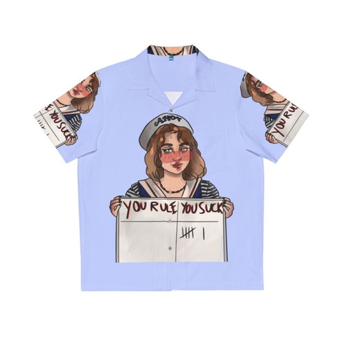 Robin from Stranger Things wearing a Hawaiian shirt