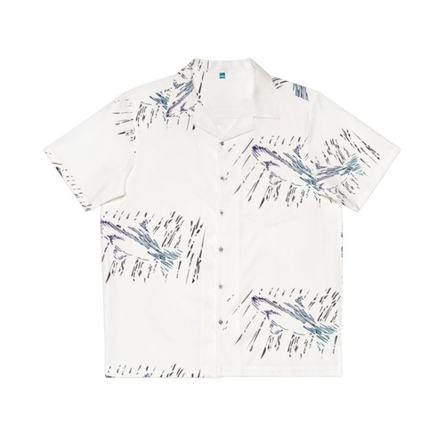Tropical Hawaiian shirt with shark and ocean life design