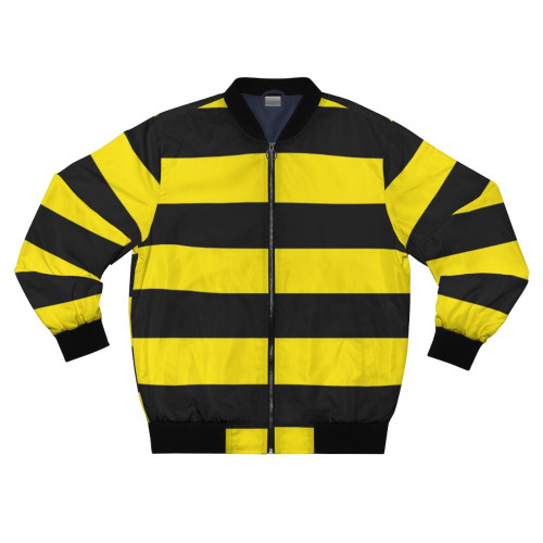 Anarcho Capitalist Bee Stripes Pattern Bomber Jacket