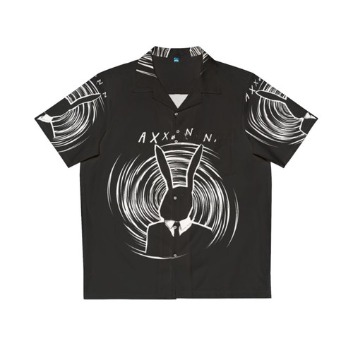 Quirky David Lynch inspired Hawaiian shirt with rabbit graphics