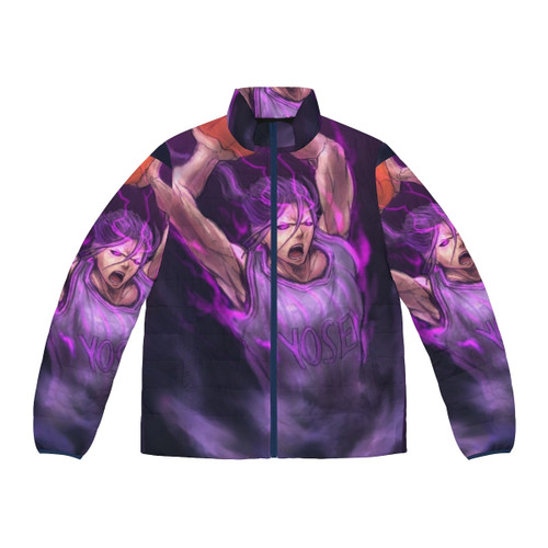Kuroko No Basket Anime Puffer Jacket with Basketball Graphics