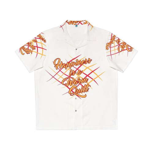 Quilted Hawaiian Shirt with Tropical Floral Embroidered Pattern