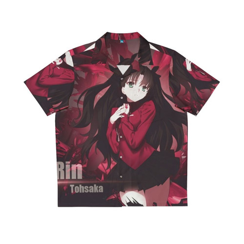 Rin Tohsaka anime character in a vibrant Hawaiian shirt