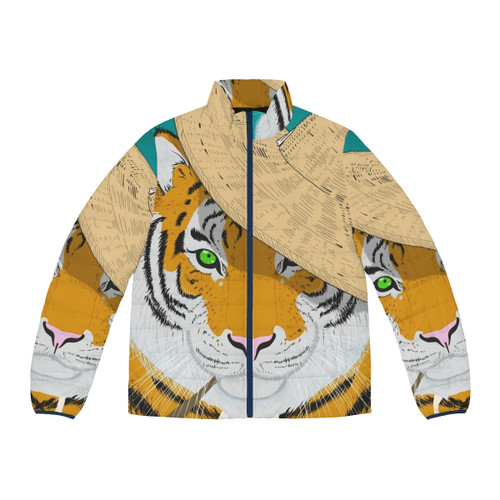 Korean tiger puffer jacket with cultural folktale design