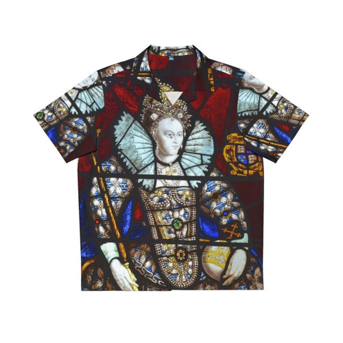 Queen Elizabeth I Stained Glass Hawaiian Shirt