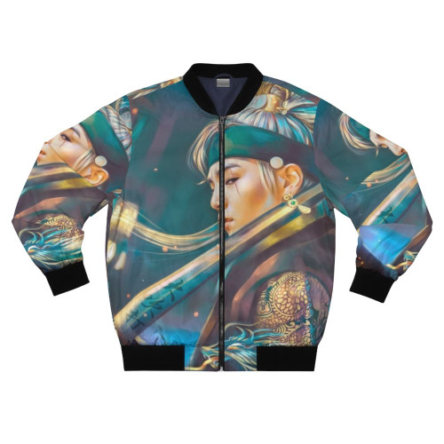 Agust D Daechwita inspired bomber jacket featuring a dragon and sword design