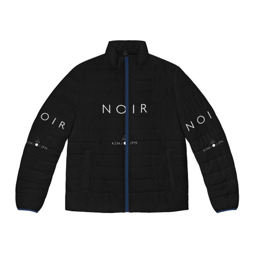 Kizumonogatari Noir Puffer Jacket featuring characters from the Monogatari series