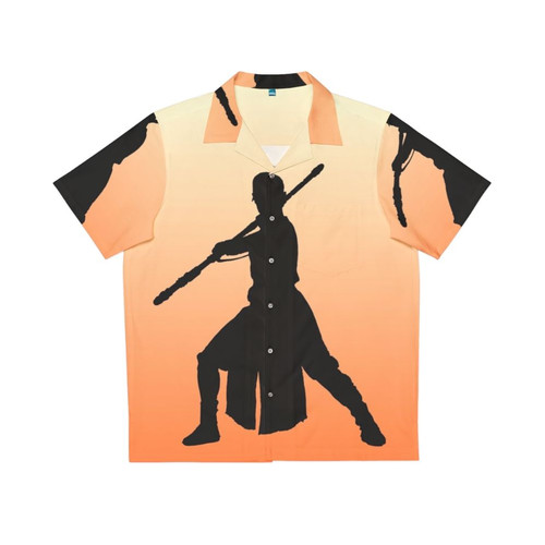 Rey's Fighting Stance Silhouette Hawaiian Shirt