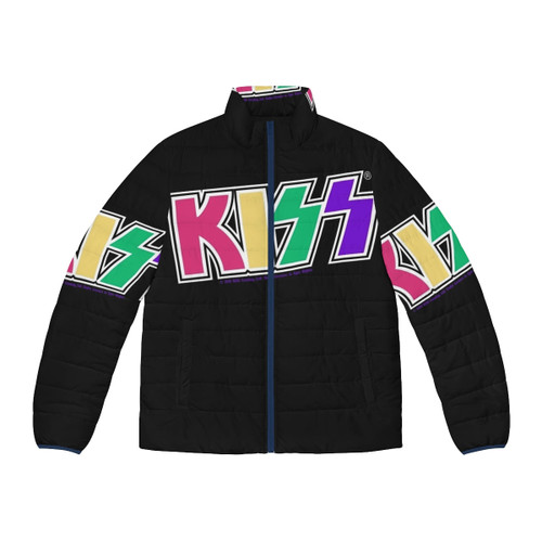 Vibrant Kiss band logo puffer jacket