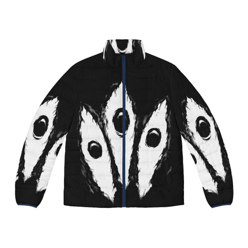Kishin Eyes Puffer Jacket - Anime inspired manga fashion with graphic eyes design