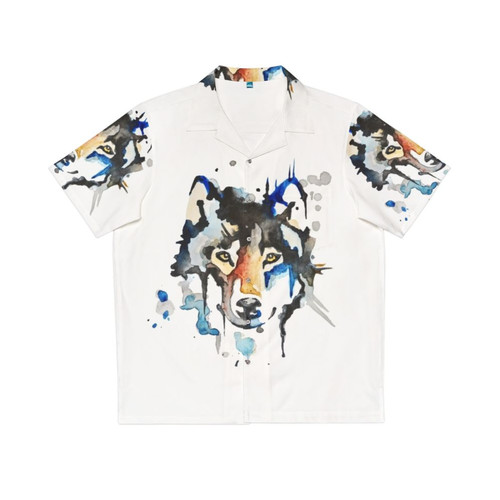 Watercolor Wolf Hawaiian Shirt