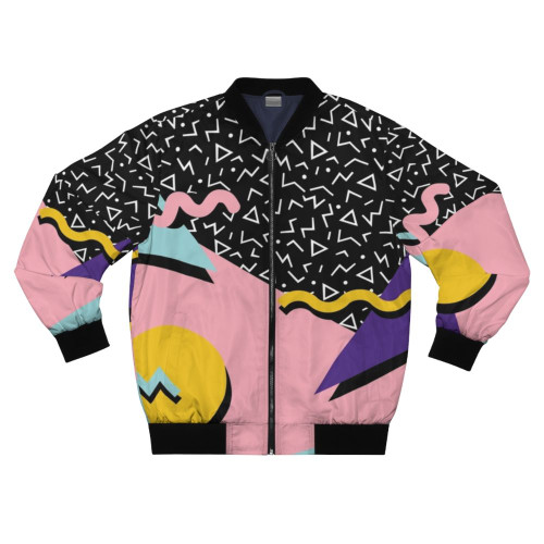 Retro 90s 80s Memphis Pattern Bomber Jacket