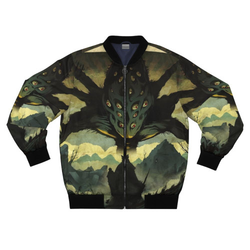 Dark Souls-inspired bomber jacket featuring the Amygdala from the Nightmare Frontier