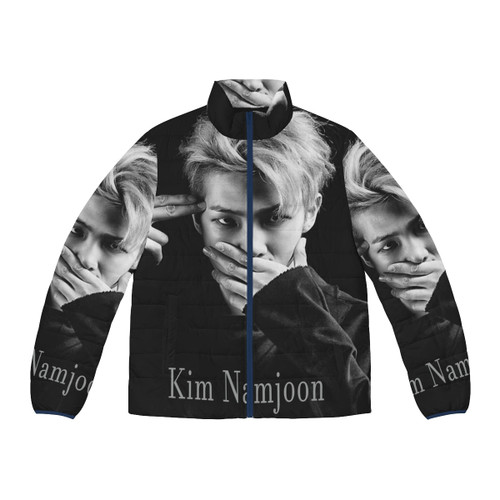 BTS Namjoon Kim wearing a stylish puffer jacket