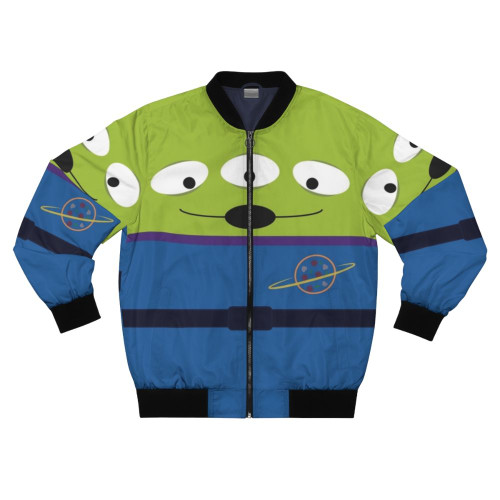 Alien-themed bomber jacket inspired by Toy Story's "The Claw" design