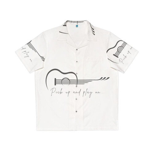 Stylish Hawaiian shirt with guitar and music notes