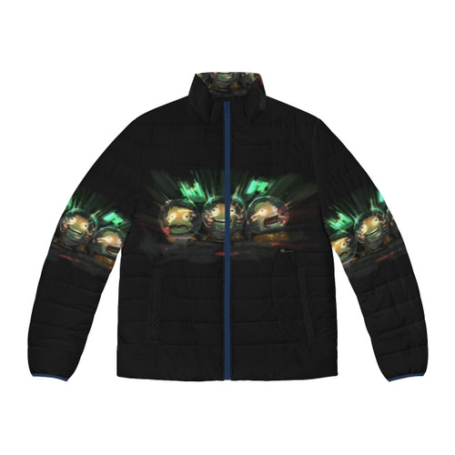 Kerbal Space Program Puffer Jacket featuring colorful art design
