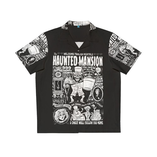 Haunted Mansion Hawaiian Shirt with Ghostly and Supernatural Designs