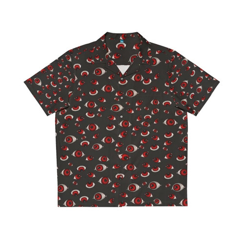Hellsing anime-style Hawaiian shirt with creepy eyes pattern