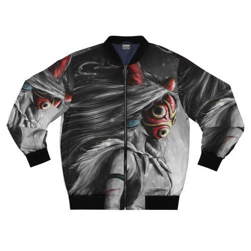 Anime-style princess bomber jacket with wolf and forest design