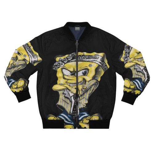 Spongebob-inspired bomber jacket with a gangster-style design