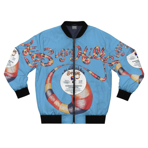 Sugar Hill Grandmaster Flash Bomber Jacket, with a focus on the hip hop and old school music elements