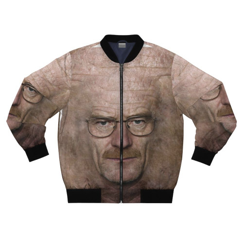 Breaking Bad inspired bomber jacket with Saul Goodman's iconic "WALTUH" quote and Walter White's wide face
